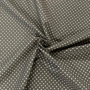 100% Cotton  - Rose and Hubble - Spot - Dark Grey - Sold by Half Metre