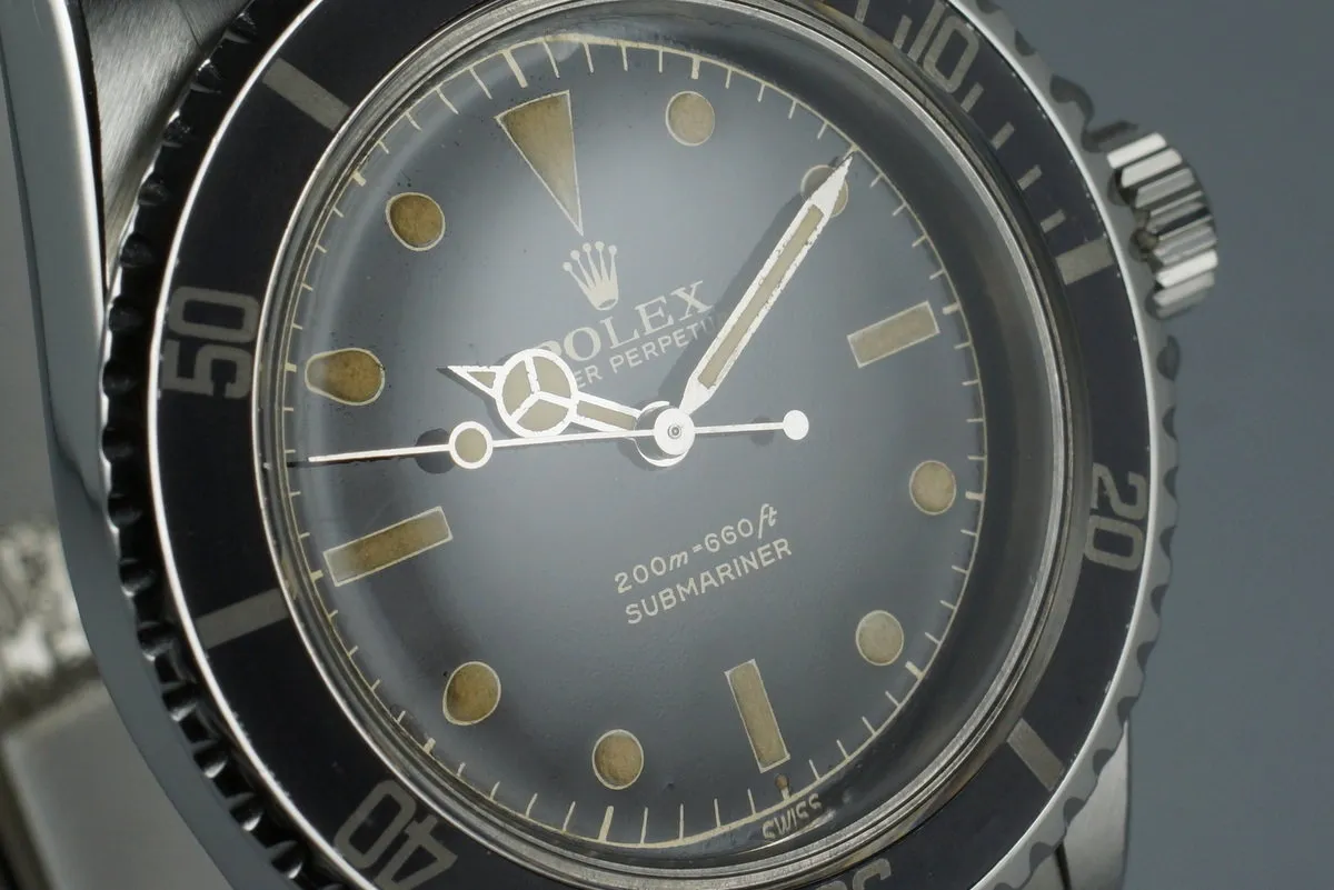 1963 Rolex Submariner 5513 PCG Gilt Chapter Ring Dial