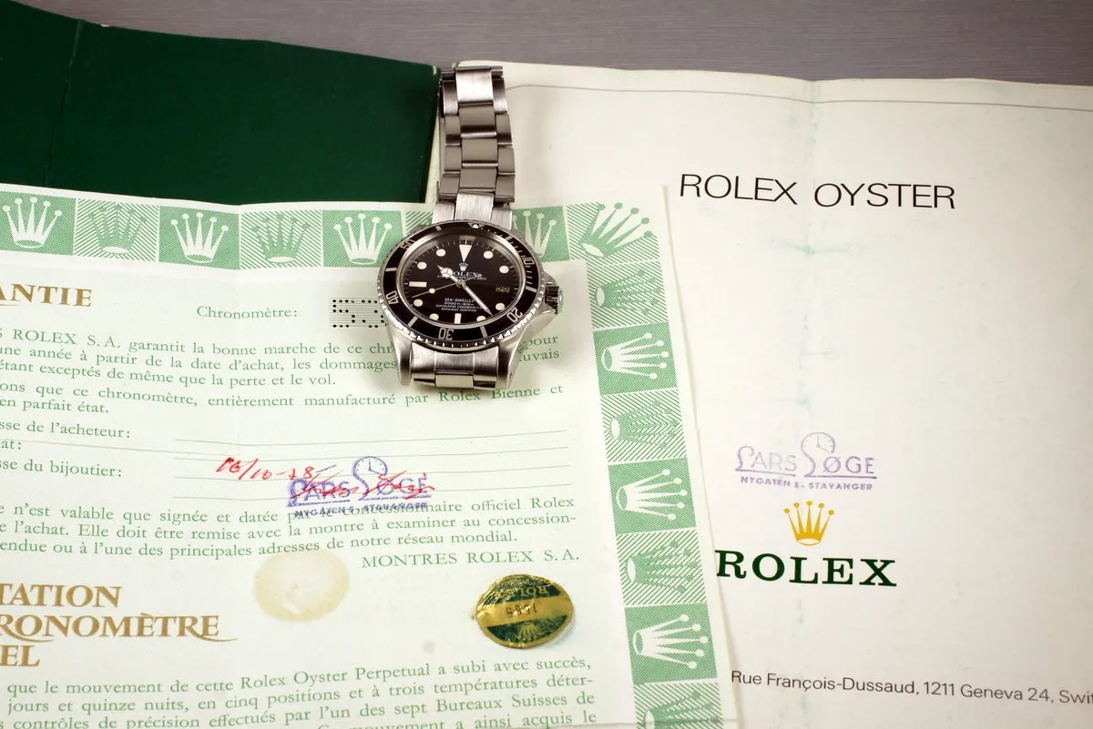1978 Rolex Sea Dweller Ref: 1665 Mark I ‘Great White’ Dial with Box and Papers