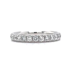 .53 Round Brilliant Cut Diamond Wedding Band in 14k White Gold
