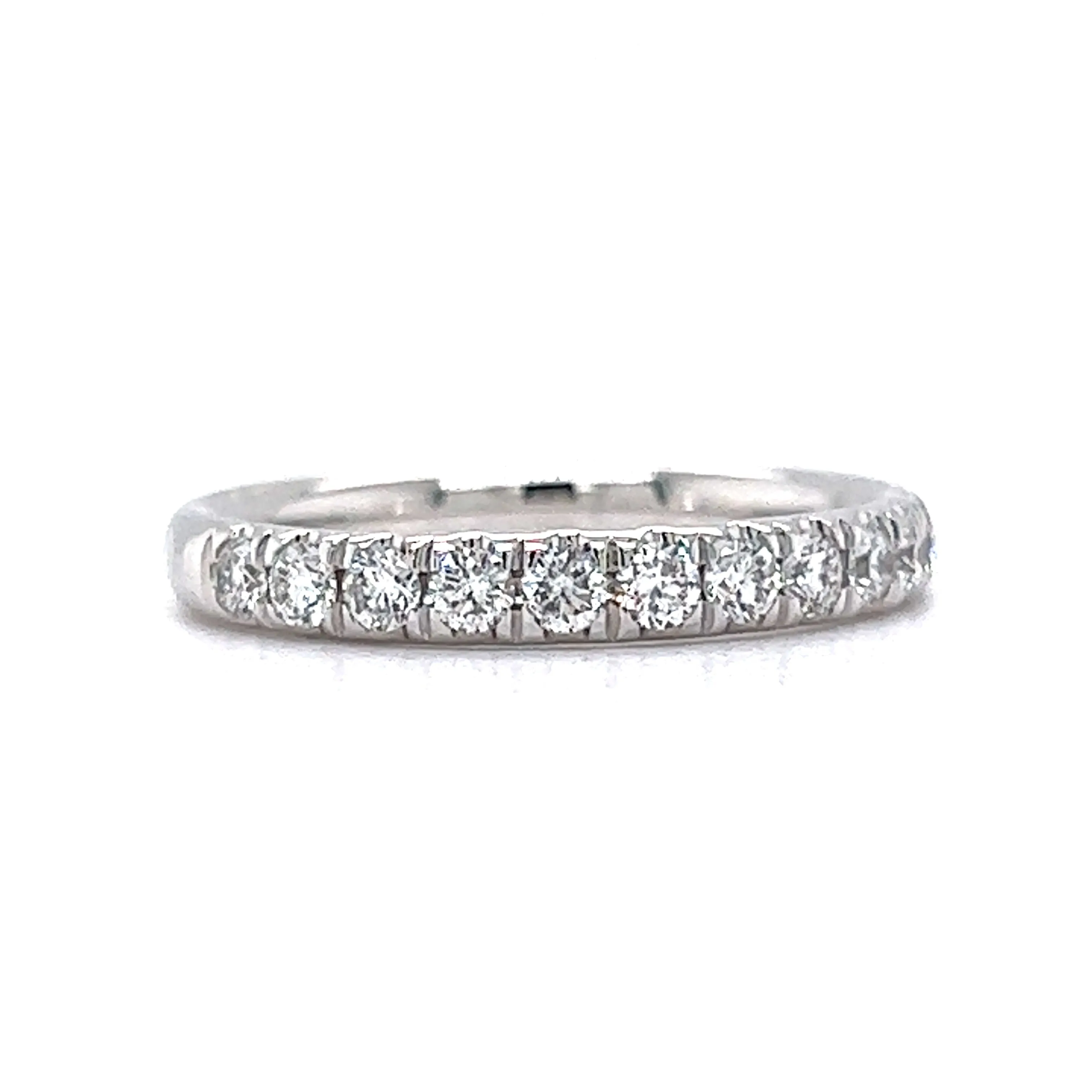 .53 Round Brilliant Cut Diamond Wedding Band in 14k White Gold