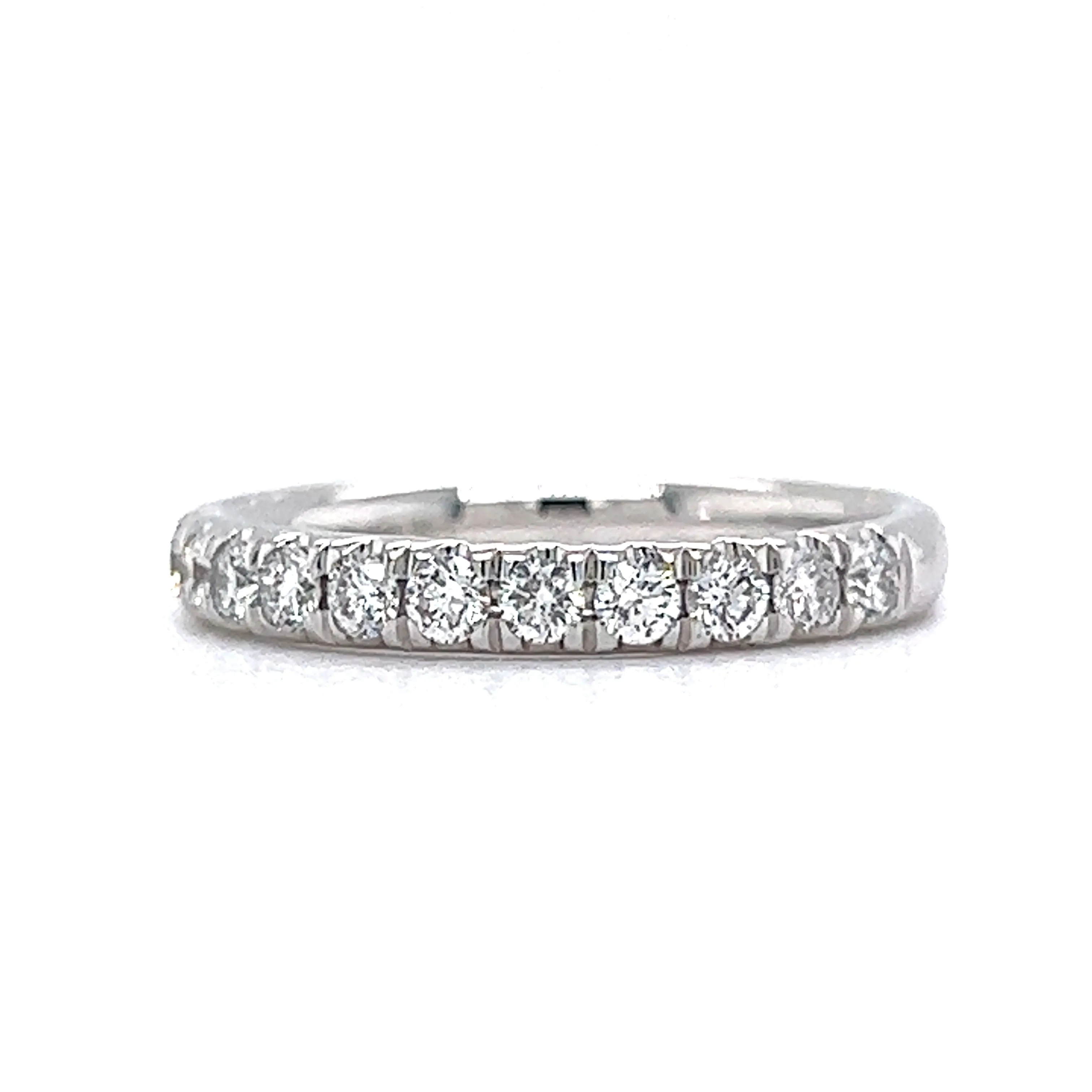 .53 Round Brilliant Cut Diamond Wedding Band in 14k White Gold