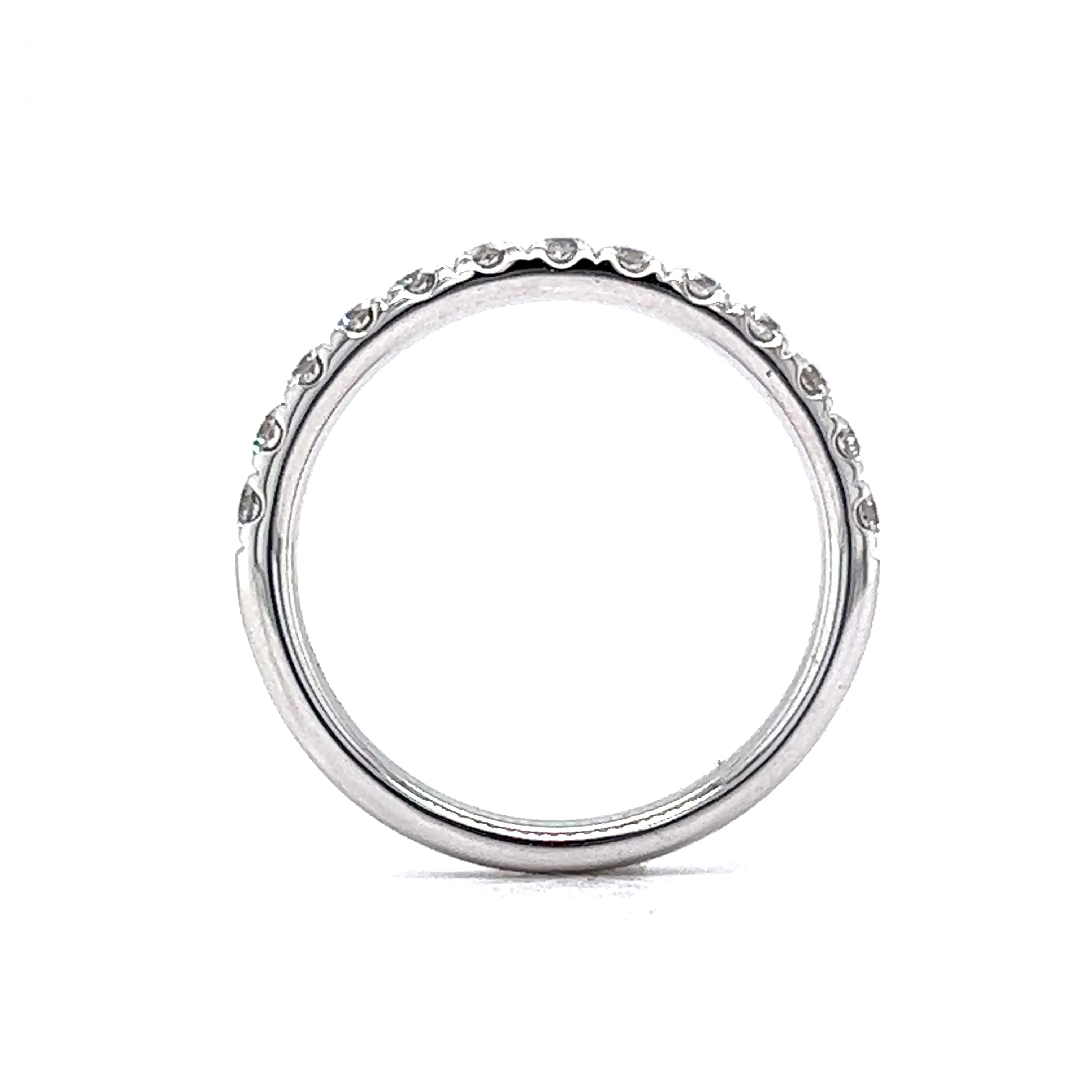 .53 Round Brilliant Cut Diamond Wedding Band in 14k White Gold