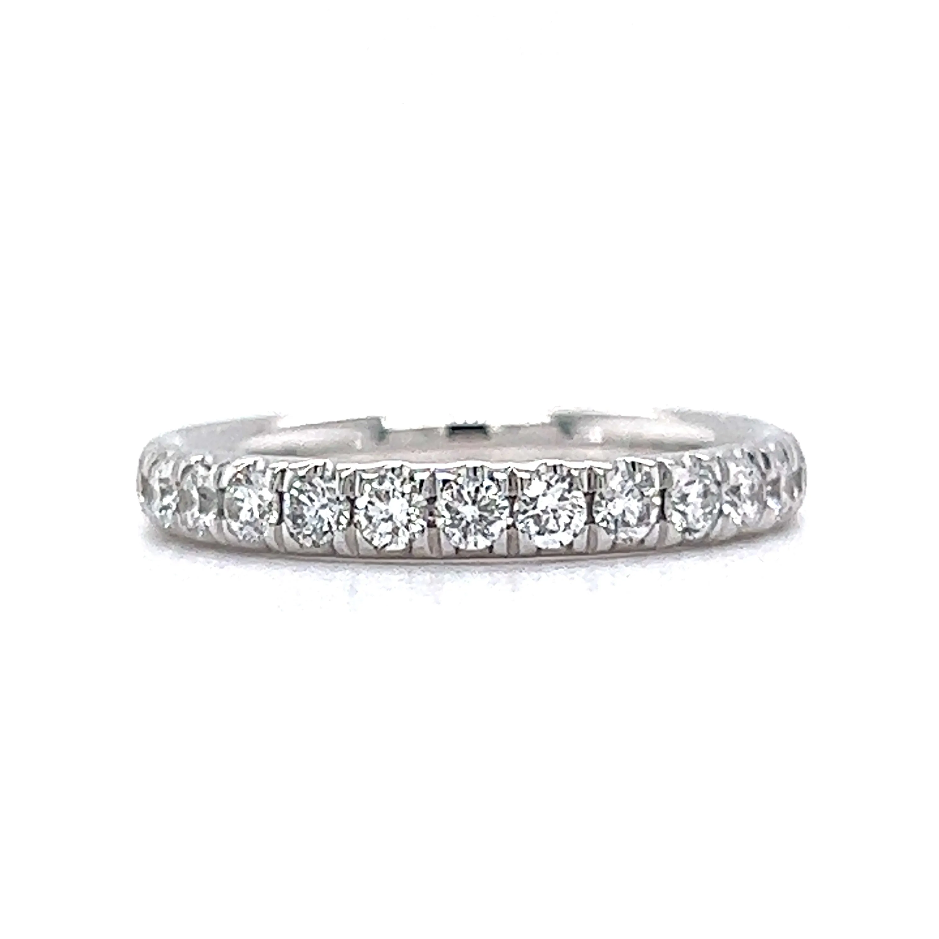 .53 Round Brilliant Cut Diamond Wedding Band in 14k White Gold