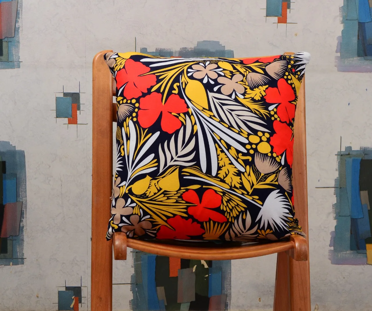 6 PCs Digital Printed Duck Cushions-Orange Slush