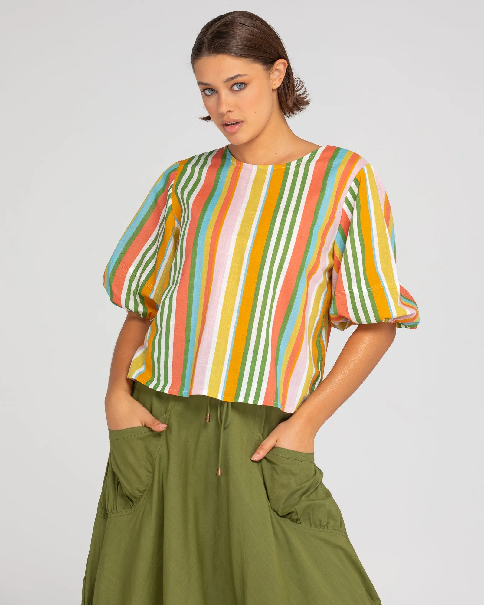 Ava Top - Ailana Stripe