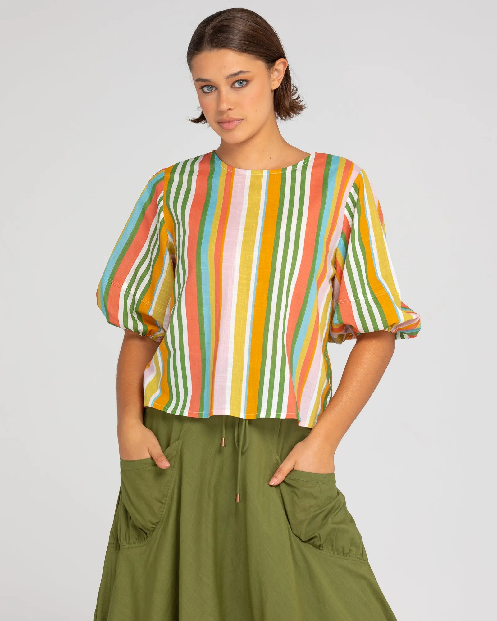 Ava Top - Ailana Stripe