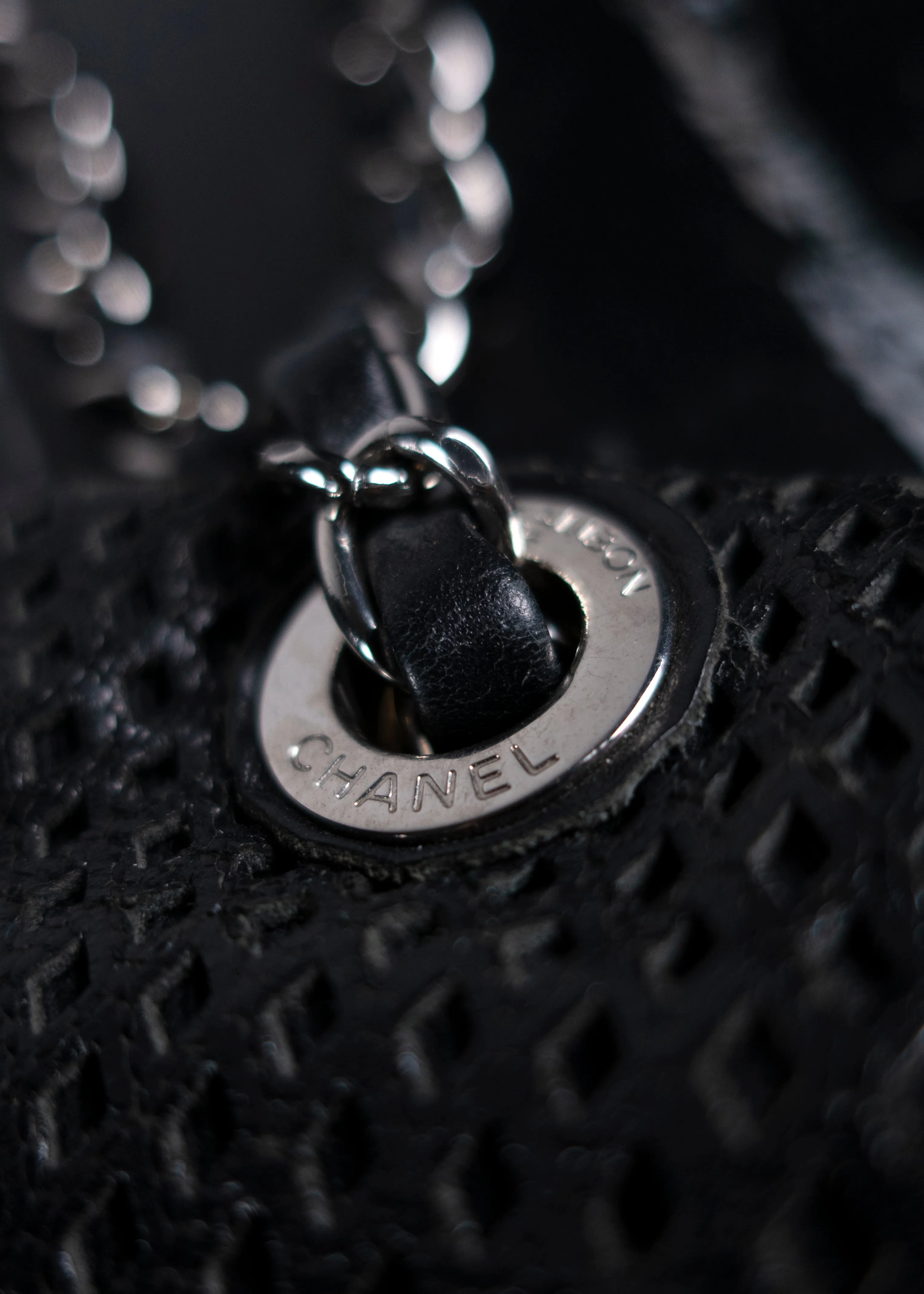 Chanel Perforated Calfskin Large Up In The Air Flap Black