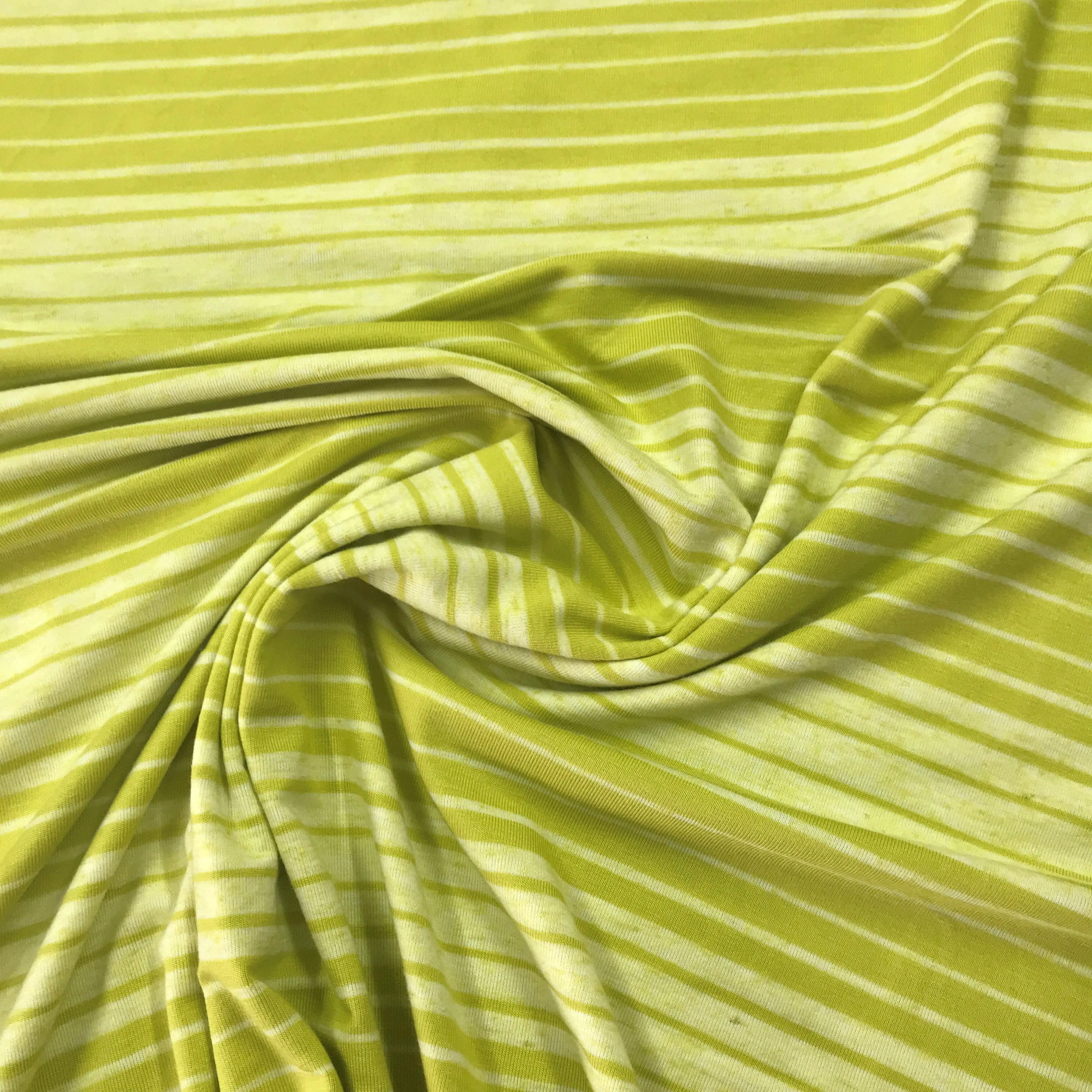 Citrus Stripes on Bamboo/Spandex Jersey Fabric