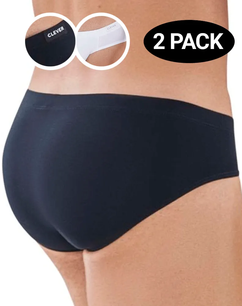 Clever 519940 2pk Australian Briefs 2 Pack 1 White & 1 Black