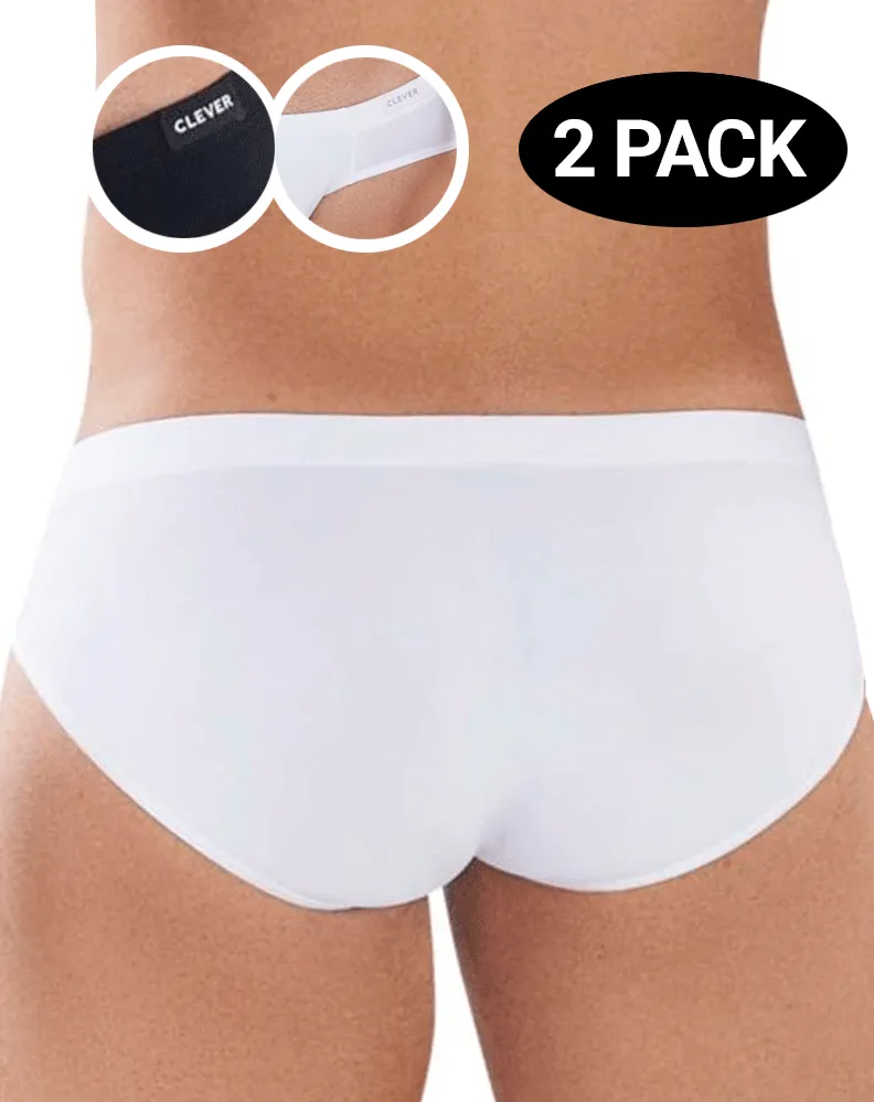 Clever 519940 2pk Australian Briefs 2 Pack 1 White & 1 Black