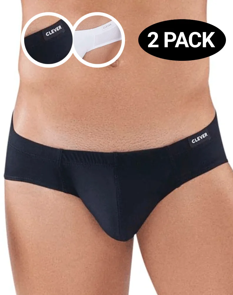 Clever 519940 2pk Australian Briefs 2 Pack 1 White & 1 Black
