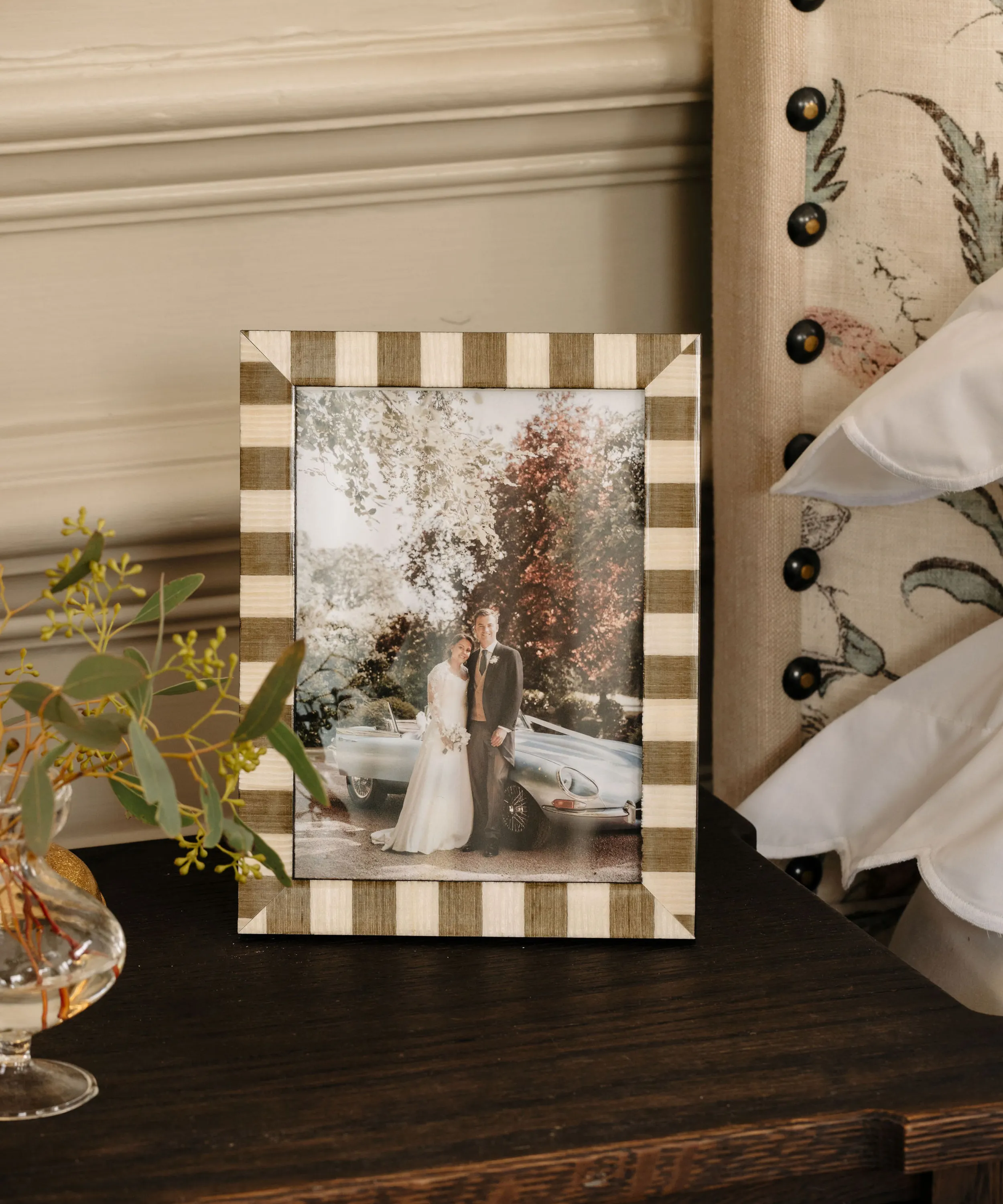 Delilah Striped Photo Frame, Taupe