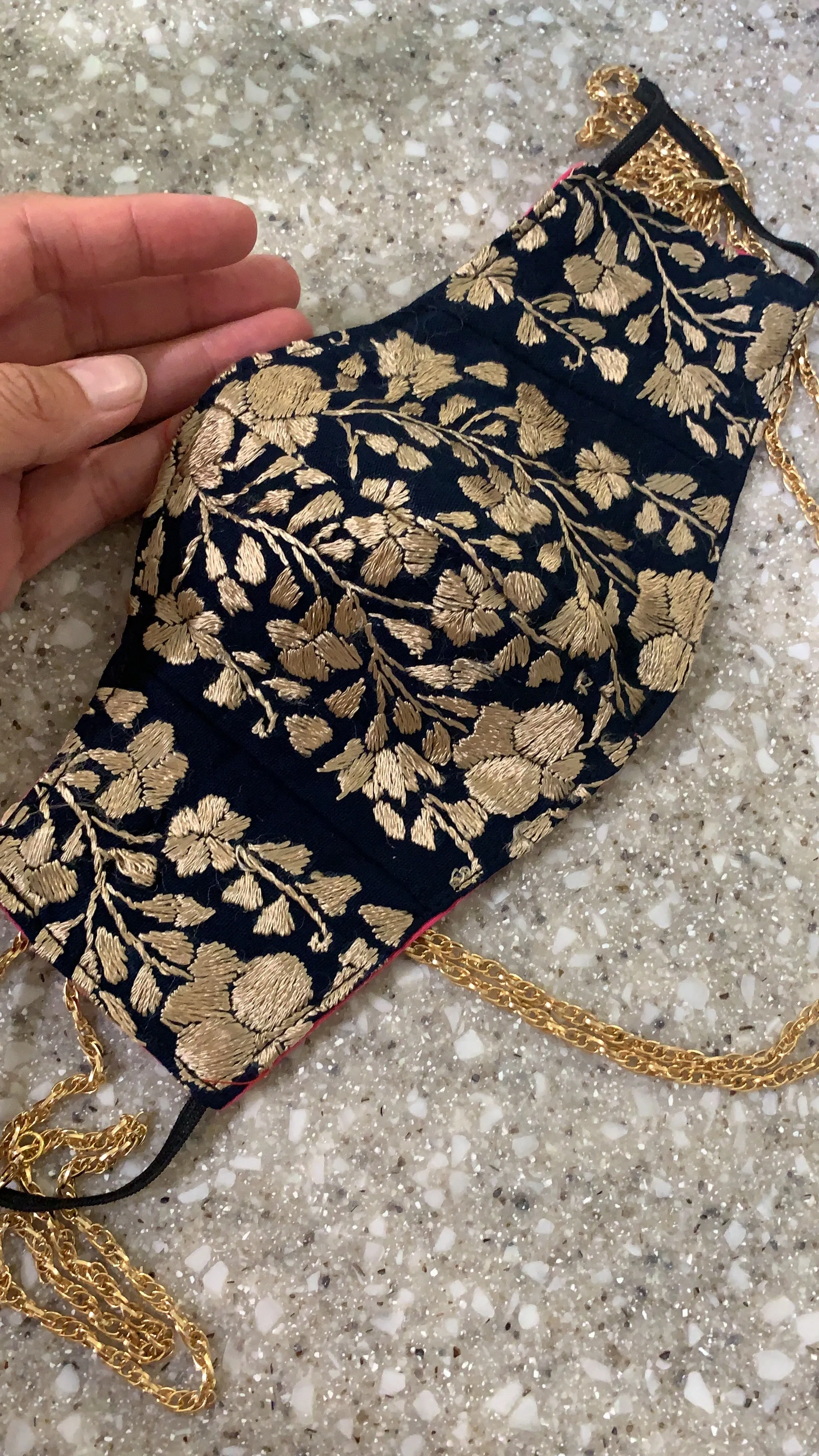 Deluxe Hand Embroidered Face Mask - Floral