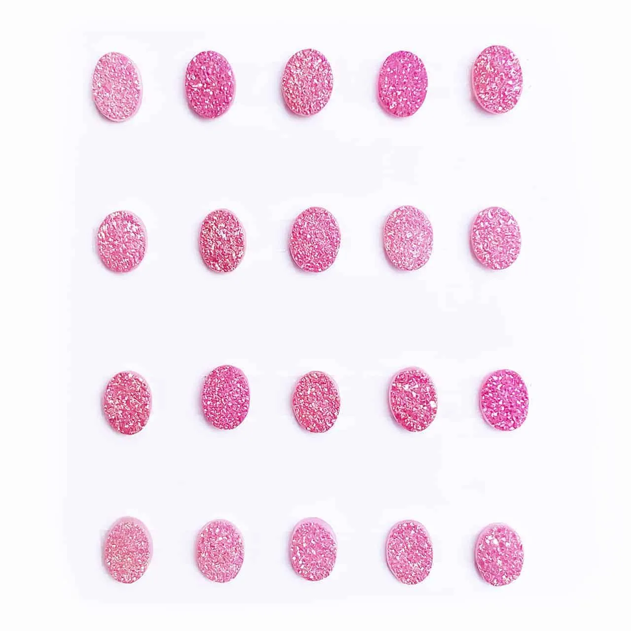 Drusy Hot Pink Small Oval Cabochons 7mm - 20 pieces