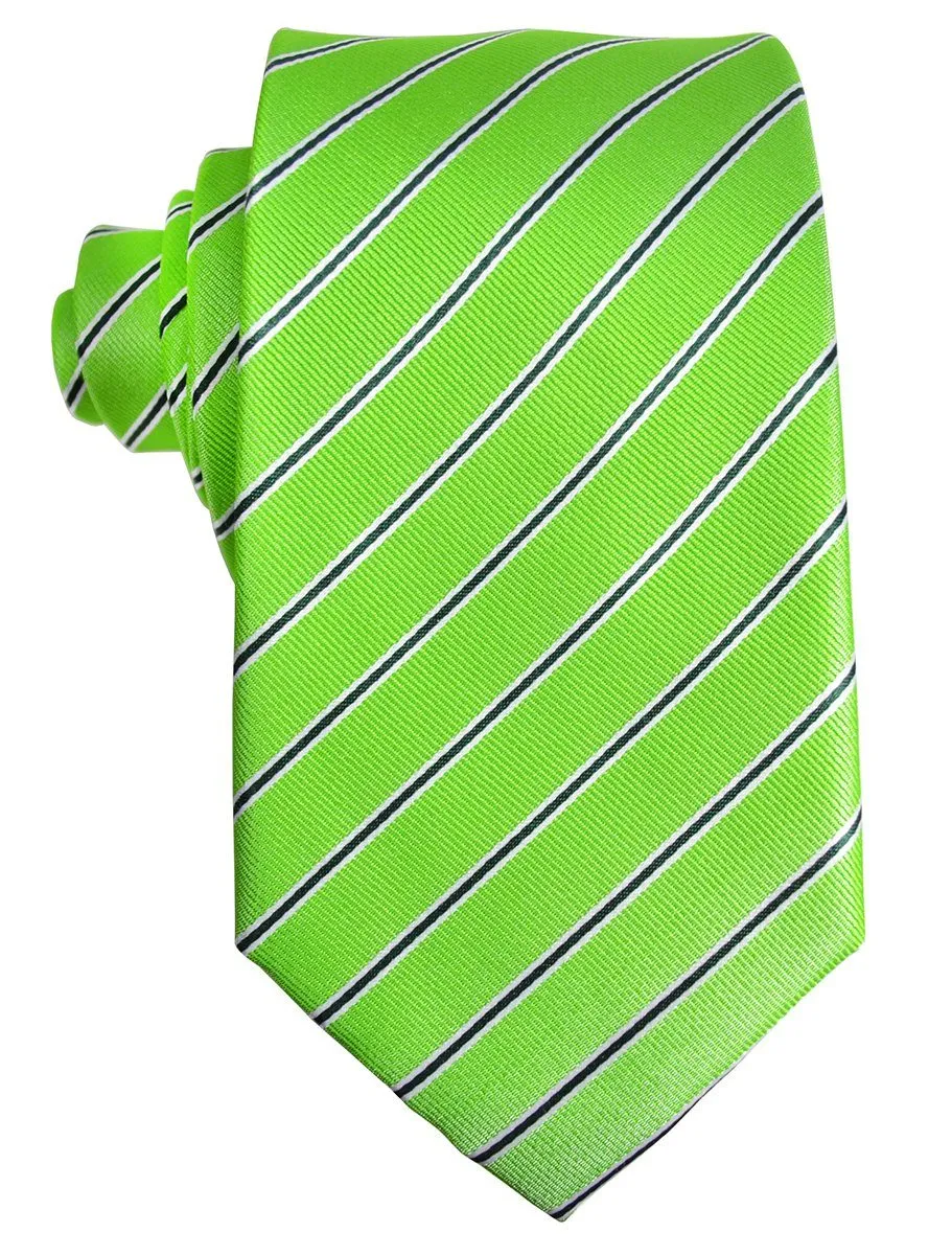 Green Striped Silk Tie and Pocket Square