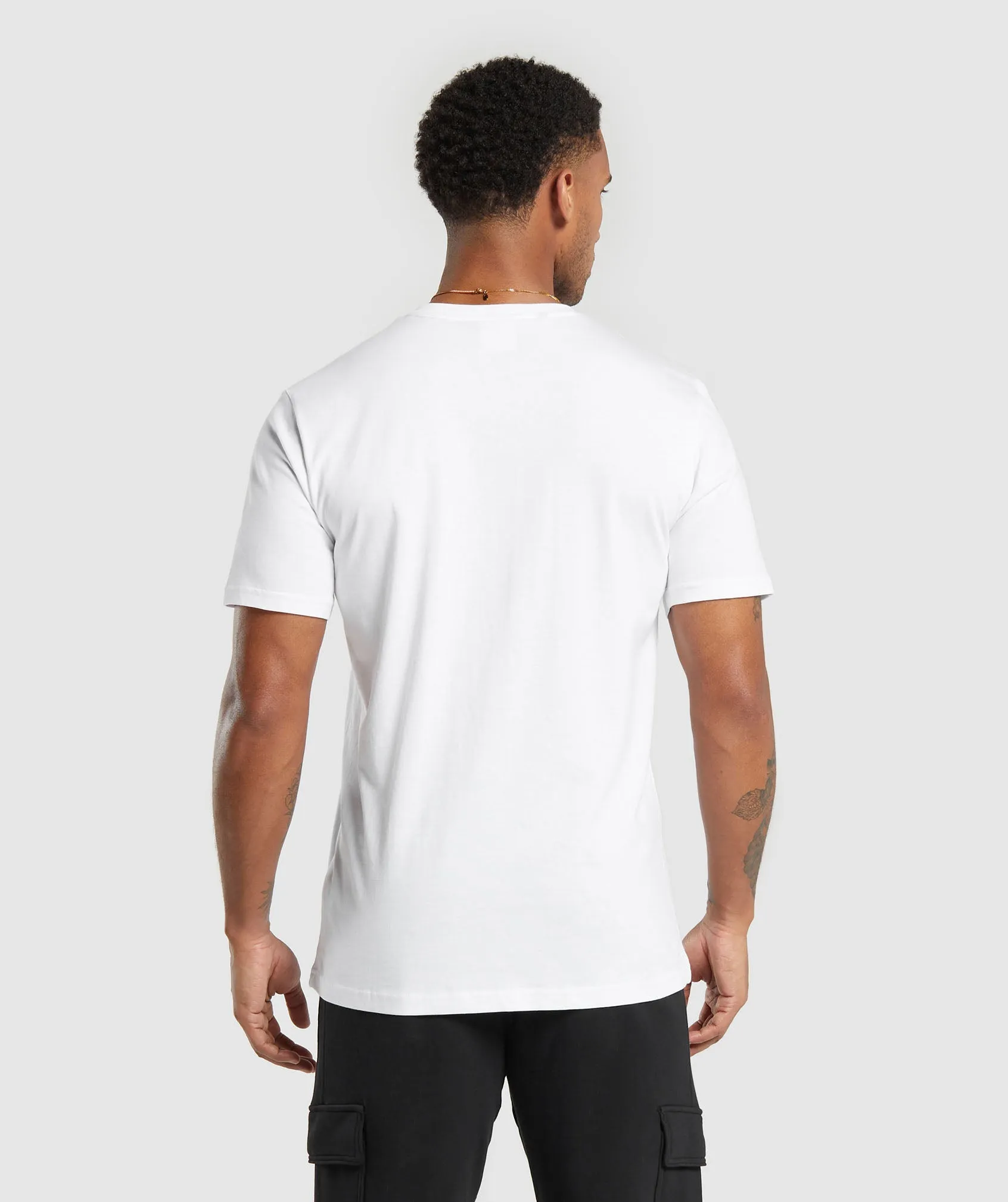 Gymshark Crest V-Neck T Shirt - White