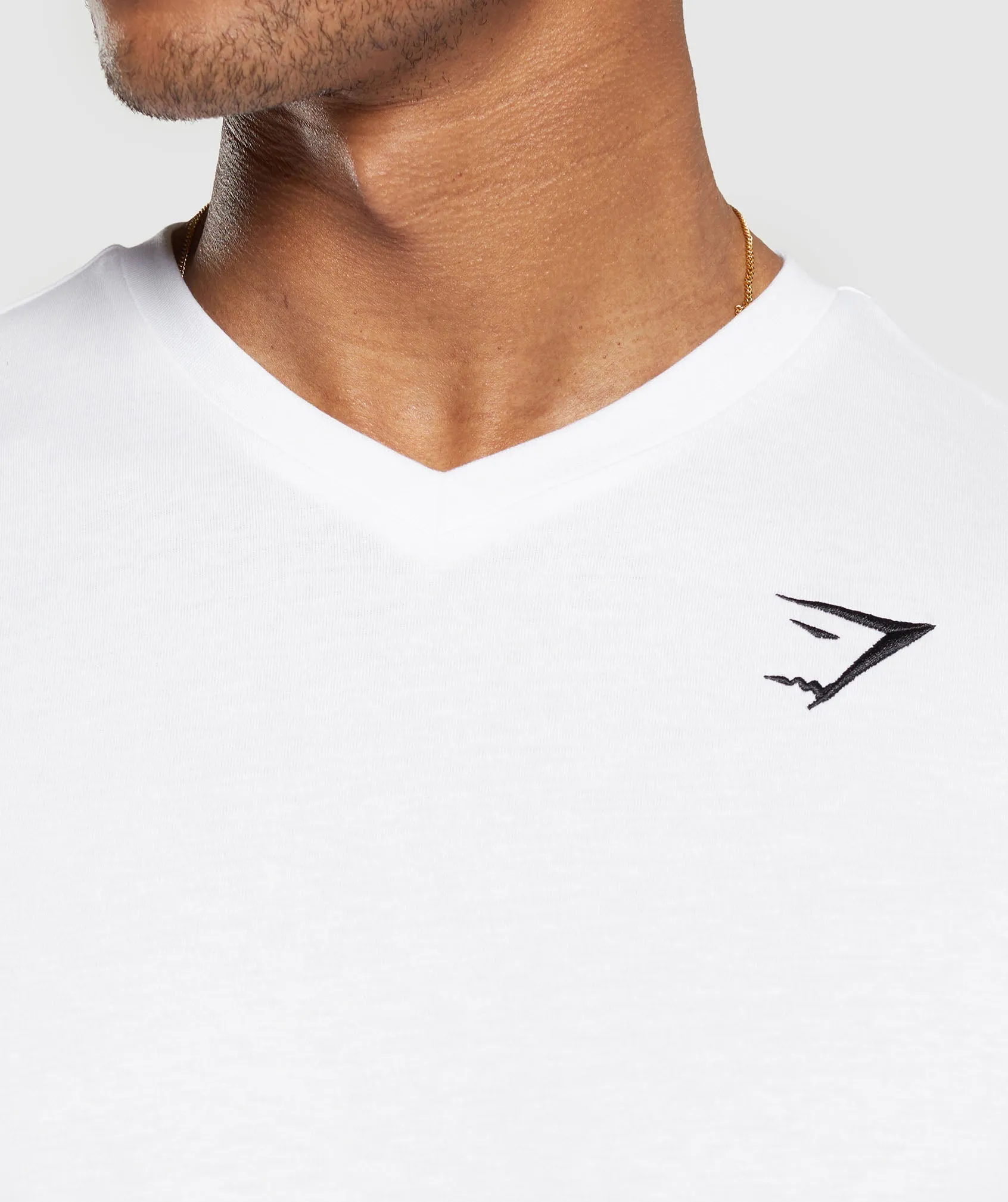Gymshark Crest V-Neck T Shirt - White