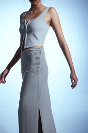 Jersey skirt with ruffles H&M, gray