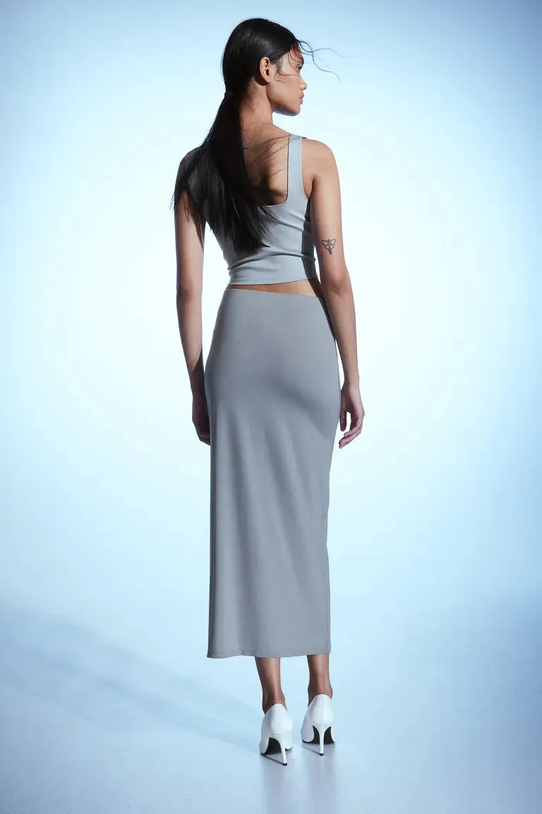 Jersey skirt with ruffles H&M, gray
