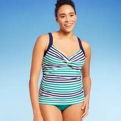 Lands' End Women's Underwire Tankini Swimsuit Tank Top Swimwear UPF 50 