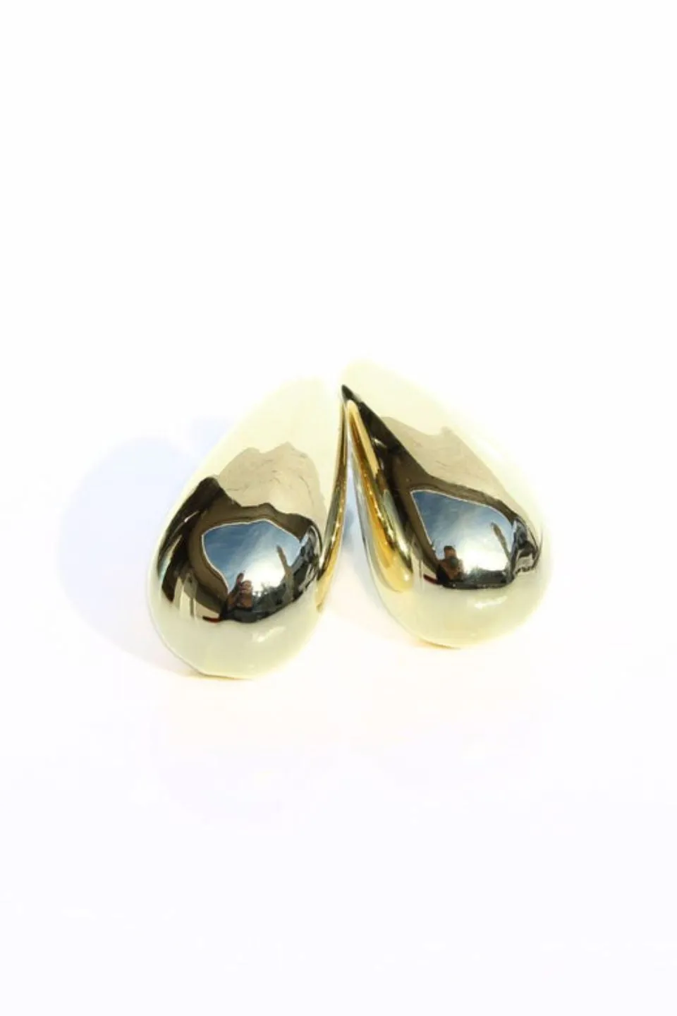 Large Gold Tear Drop Earrings