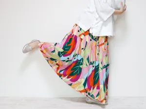 <S39PS> PINKY PRINTED Skirt  -Length 90cm