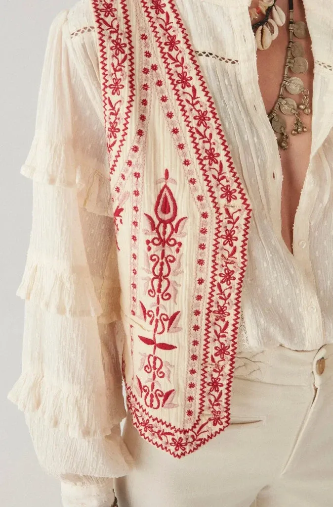 Giada Vest by Maison Hotel in Red Sea Color - Premium Quality