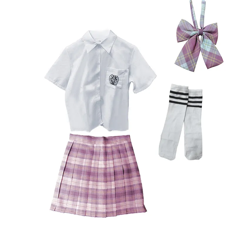Pink Plaid Jk School Uniform Set