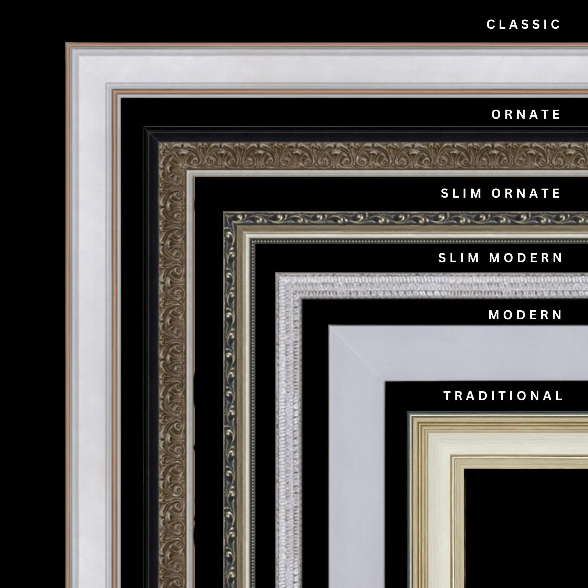 Silver 46x36 Picture Frame Ornate Traditional Classic Antique