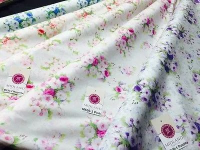 Vintage floral shabby Chic Printed Fabric 100% Cotton Poplin 44" Wide M530 Mtex
