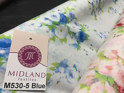 Vintage floral shabby Chic Printed Fabric 100% Cotton Poplin 44" Wide M530 Mtex