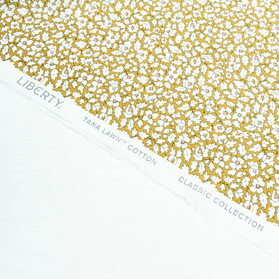 White Floral 'Feather Meadow' Cotton Tana Lawn