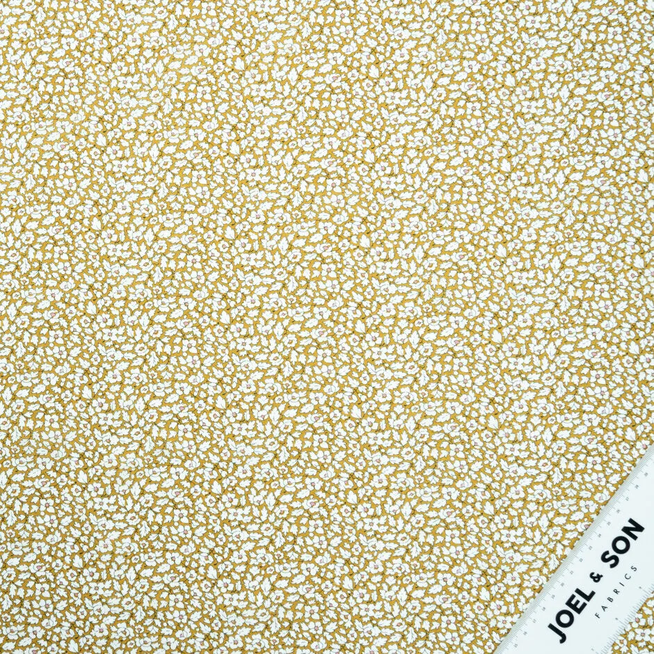 White Floral 'Feather Meadow' Cotton Tana Lawn