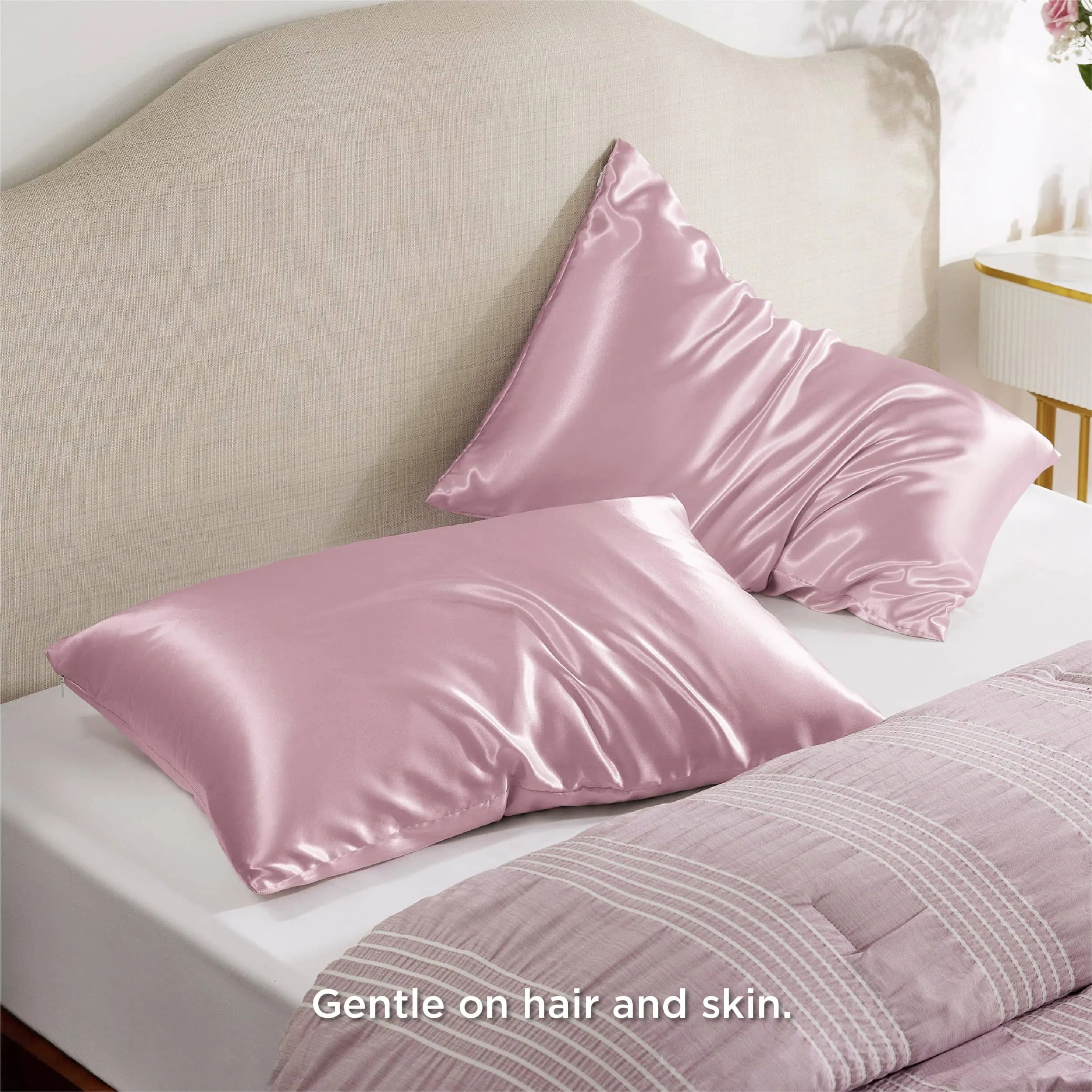 Zipper Closure Satin Pillowcases