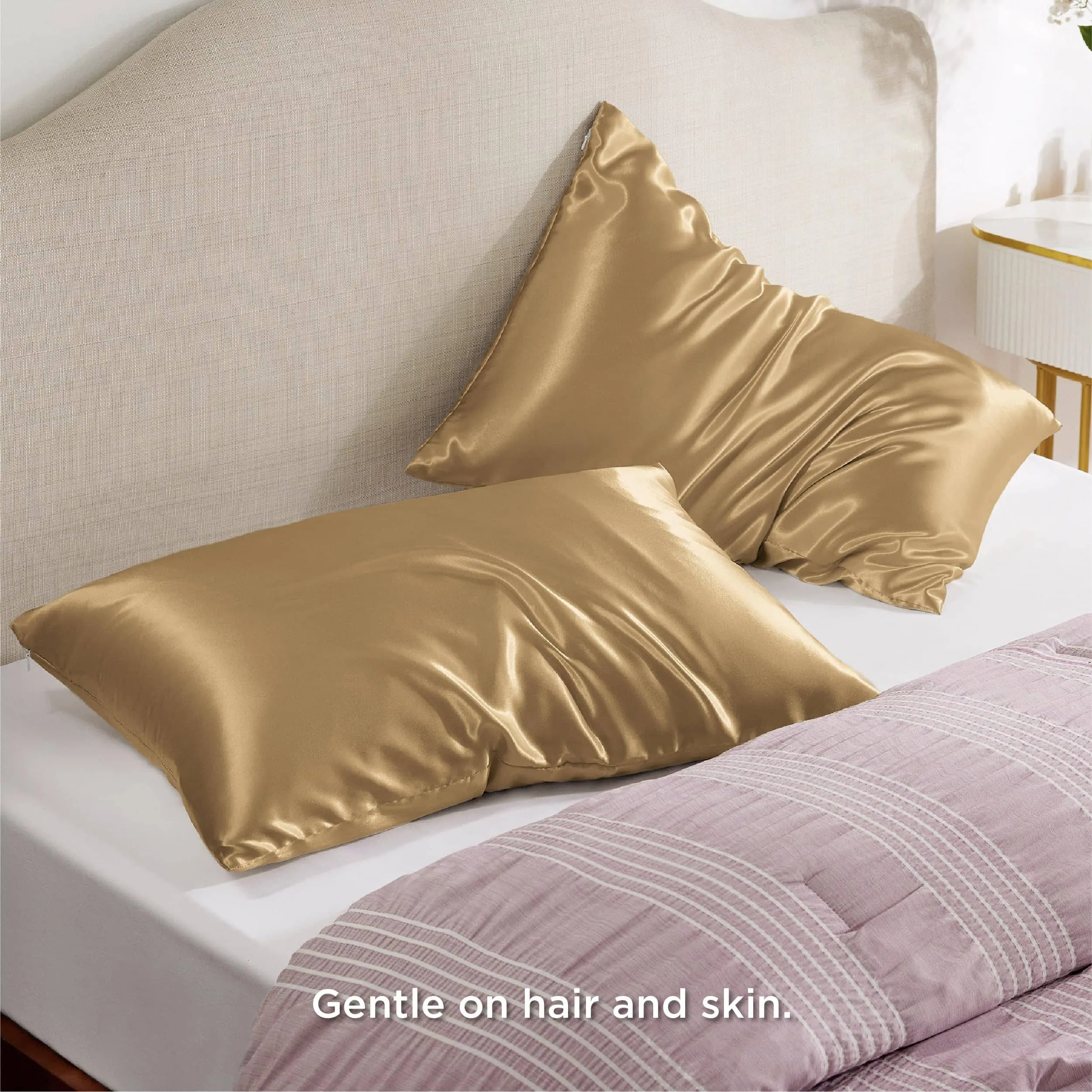 Zipper Closure Satin Pillowcases