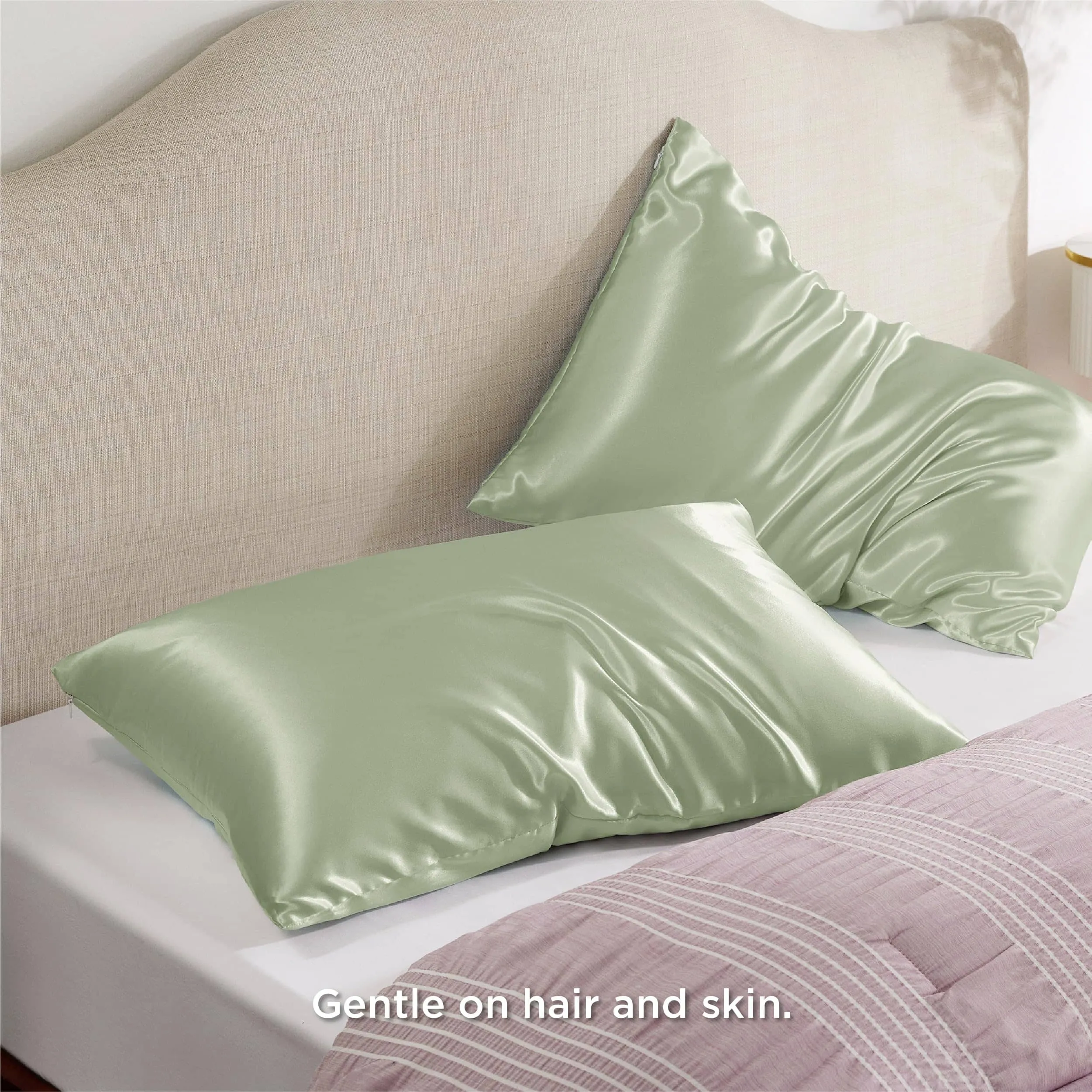 Zipper Closure Satin Pillowcases