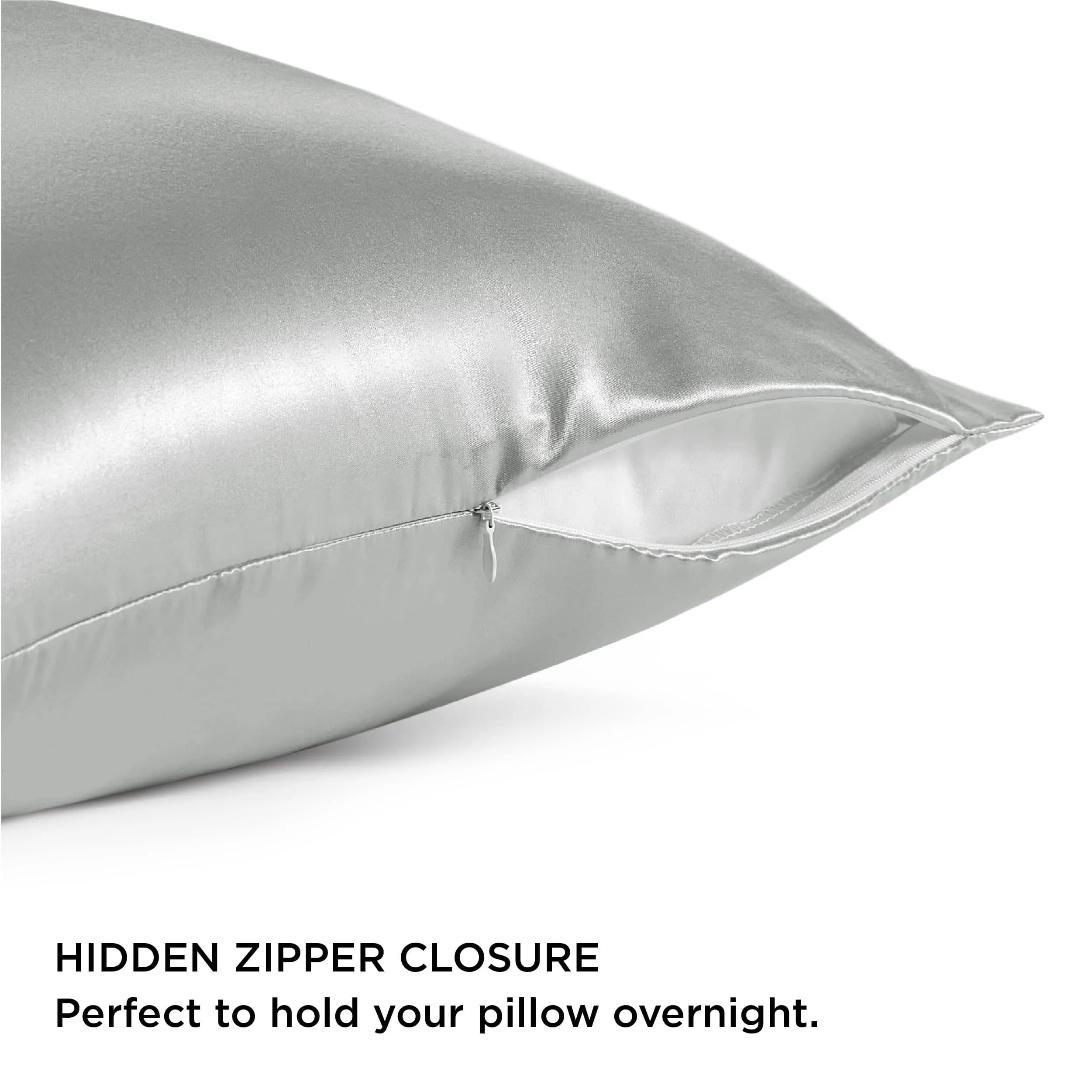 Zipper Closure Satin Pillowcases