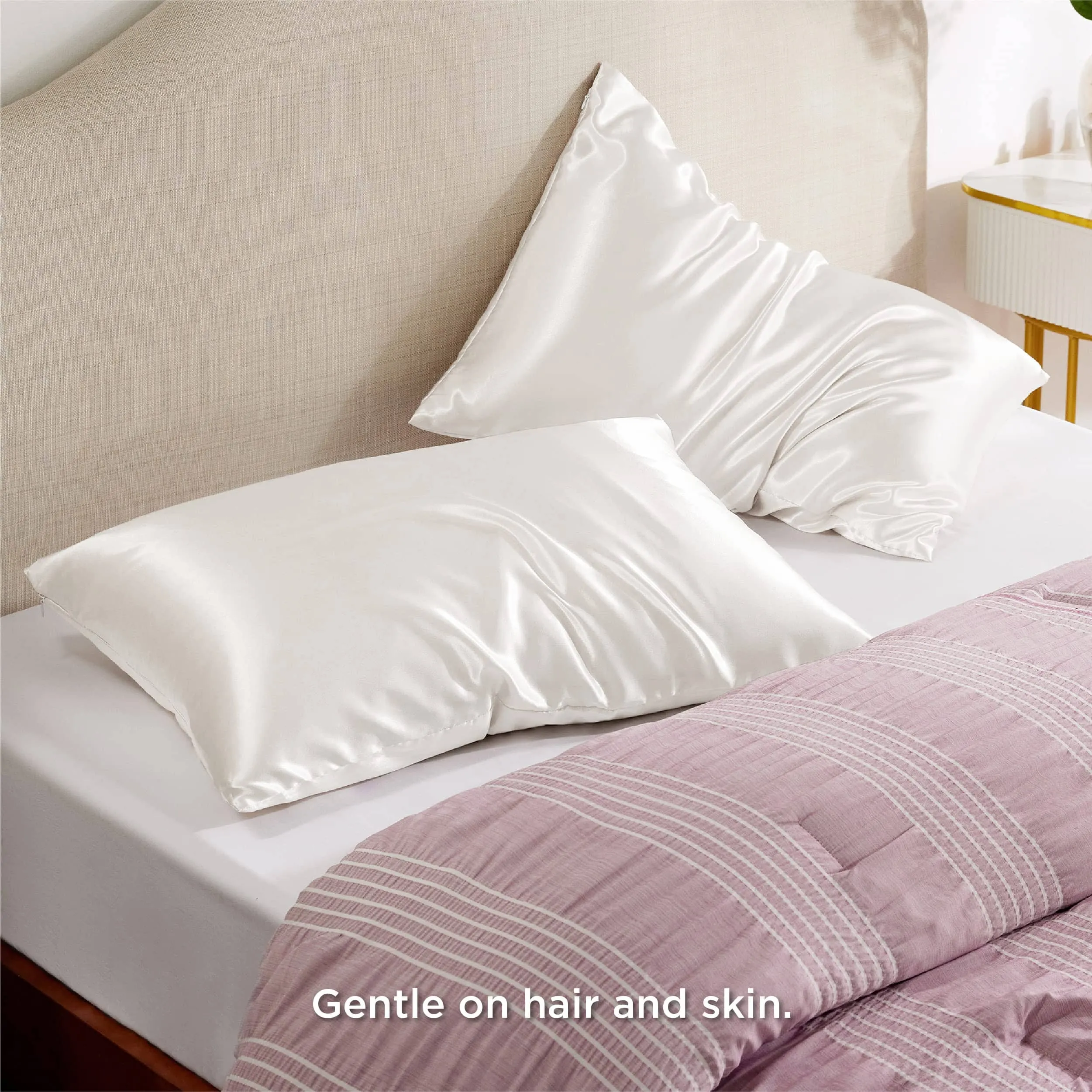 Zipper Closure Satin Pillowcases