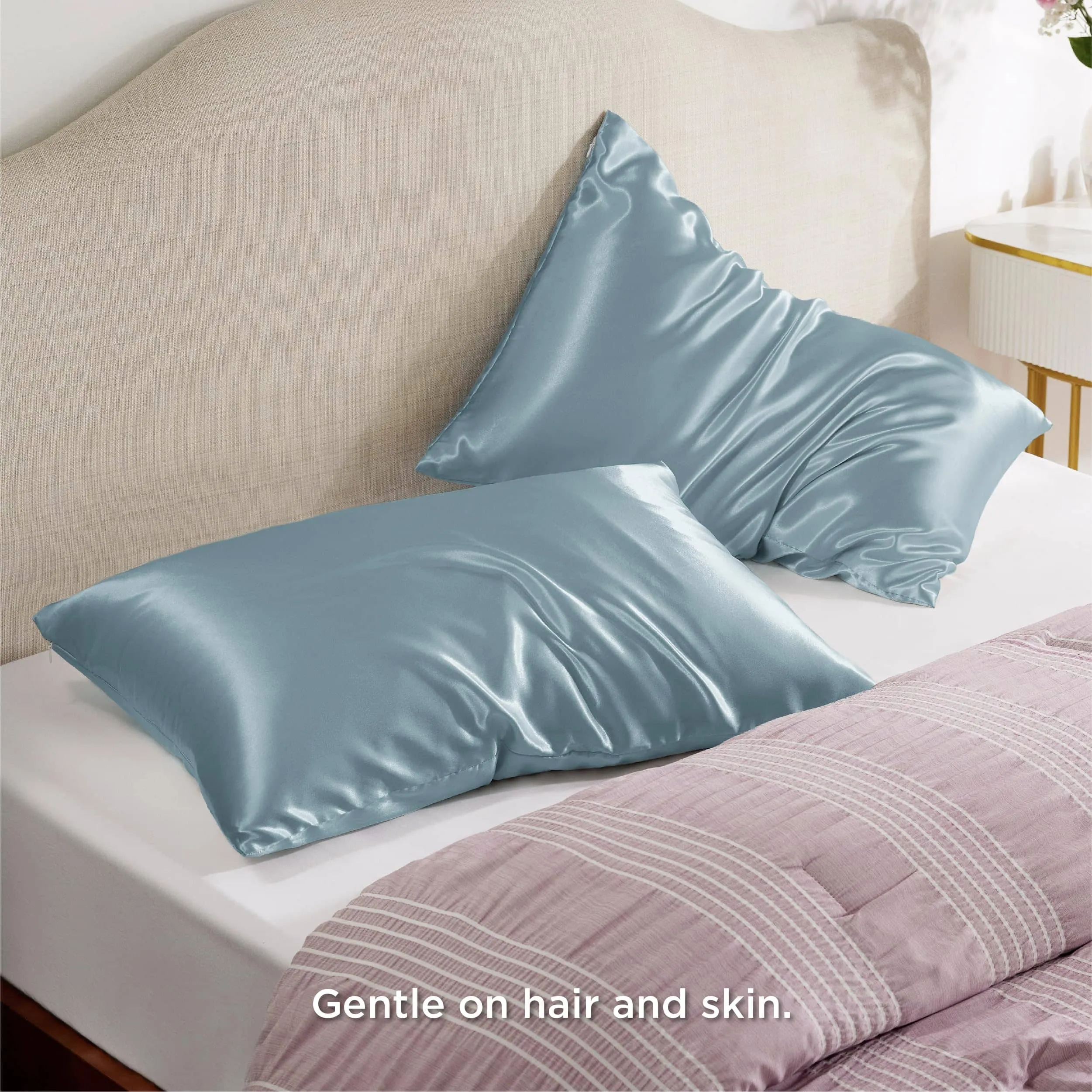 Zipper Closure Satin Pillowcases